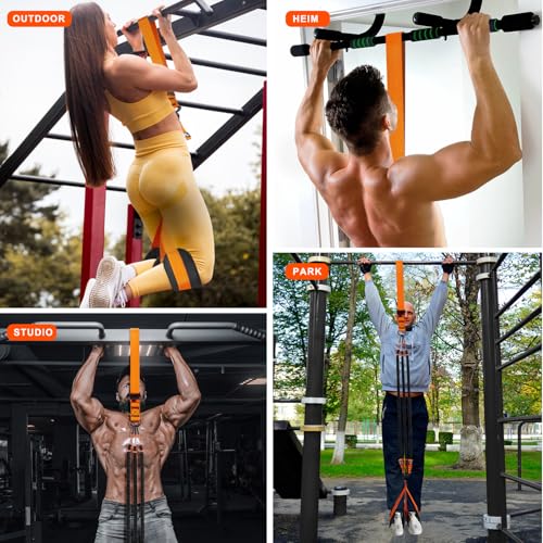 HPYGN Pull Up Assistance Bands, Heavy Duty Resistance Band for Pull Up Bar, Adjustable Weight/Size with Fabric Feet/Knee Rest, Bands for Pull Up Assist for Strength Training, Pull Up Assist Band - Image 5