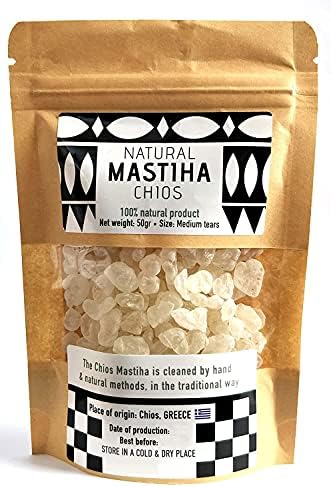 Chios Mastiha Tears Gum Greek 100% Natural Mastic Packs From Mastic Growers (50gr Medium Tears)