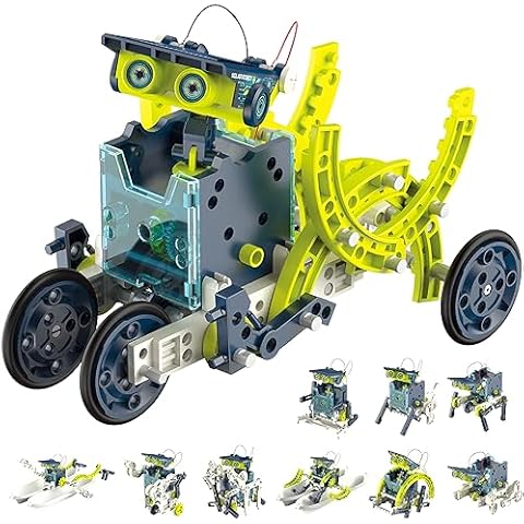 Hot Bee 12-in-1 STEM Solar Robot Kit - STEM Projects for Kids Ages 8-12, Learning Educational Science Kits, DIY Building Toys, Birthday for 8 9 10 11 12 13 Year Old Boys Girls Cover