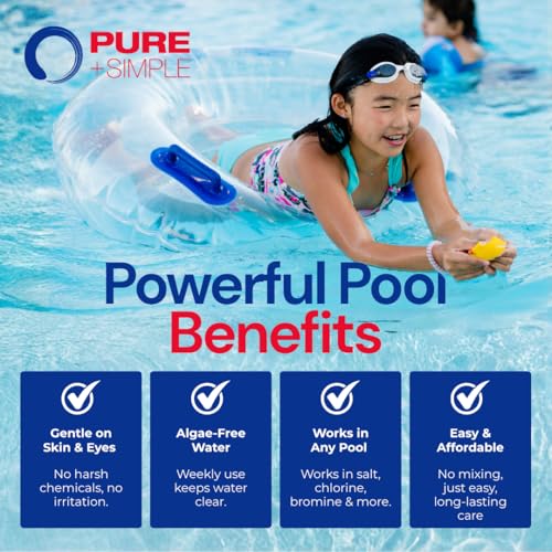 Image of Pure + Simple All-in-One Pool Shock & Clarifier - Algaecide for Swimming Pools - Fast-Acting Once Weekly Treatment for In-Ground & Above-Ground Pools - Swim in 15 Minutes (25 lbs)