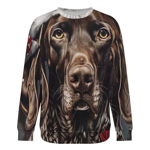 Mens Crewneck Sweater Christmas Dog Crew Neck Sweater Long Sleeve Pullover Sweaters3