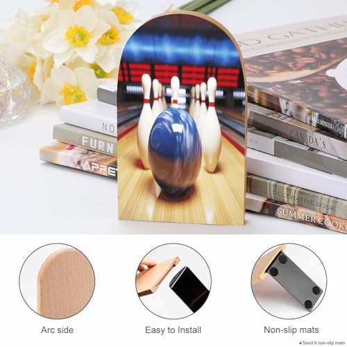 Sujetalibros de madera resistente para evitar la caída de libros 5