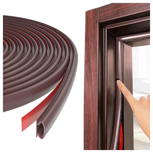 Esufeir 6M Marrón Goma Burlete Puerta Tiras Sellado Ventana,Autoadhesivo Pvc Junta Cinta Insonorizar Aislante Frio para Marcos de Puertas Entrada Casa,Puerta Corredera Madera Aluminio, Puerta Coche