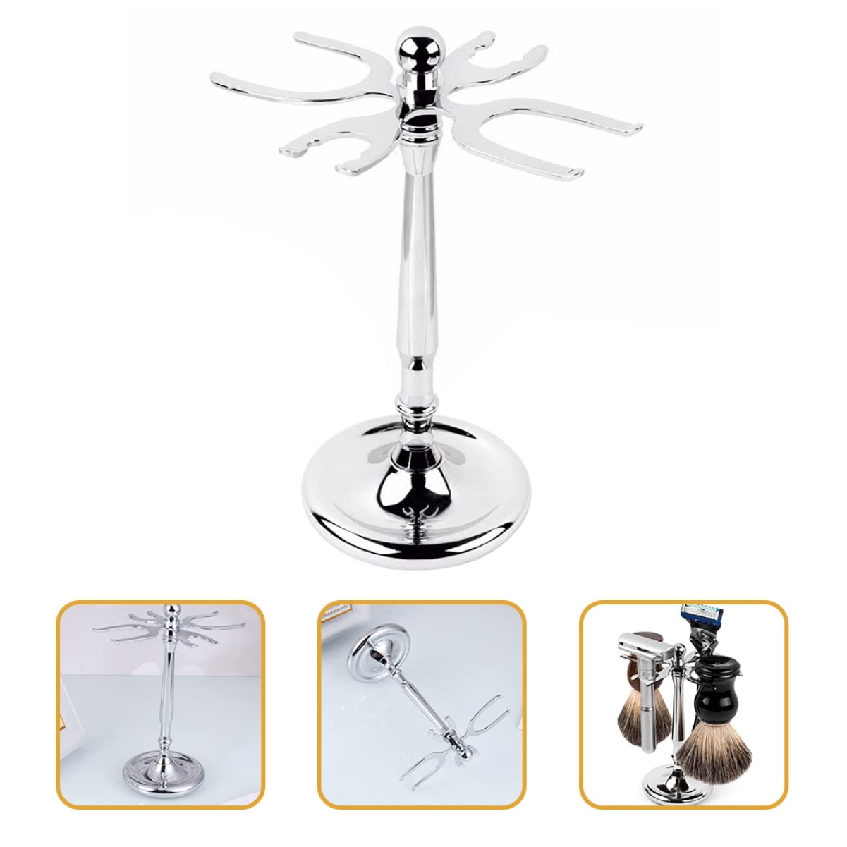 Healeved 2 Pz Porta Spazzole Per Barba Porta Pennelli Per Rasoio Rasoi Da Barba Da Uomo Organizer Per Pennelli Da Rasoio Supporto Per Rasoio Di Sicurezza Acciaio Inossidabile Silver