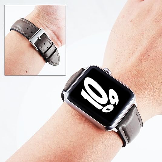Image of BINLUN Leather Silicone Bands Compatible with Apple Watch 38mm 40mm 41mm 42mm 44mm 45mm 46mm 49mm Sweatproof Replacement Strap for iWatch 11 /10 /9 /8 /7 /6 /5 /4 /3 /2 /1 /Ultra /SE Men Women