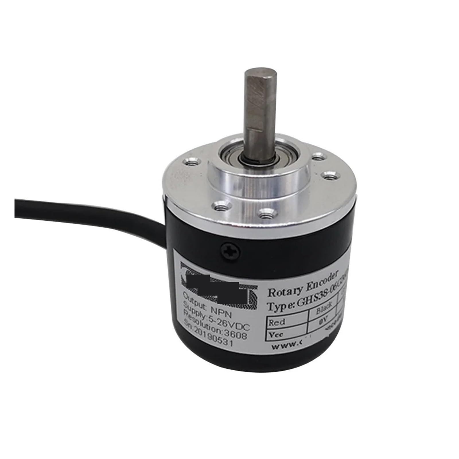 Codificador rotatorio Codificador de Salida Push-Pull de 38 mm de diámetro Exterior, Serie GHS38-08G, codificador de 5-24 V con Diferente resolución(360ppr)