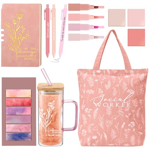 Reallnaive 15 Pcs Social Worker Appreciation Set,Pink