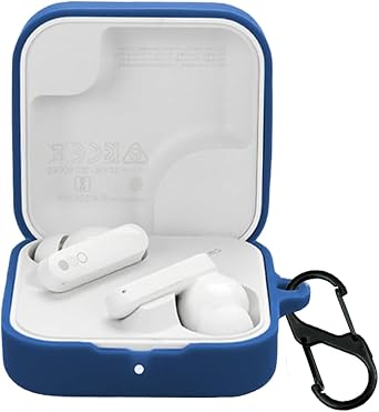 Case for CMF by Nothing Buds 2A with Carabiner,Anti-Scratch Premium Soft Silicone Full Protective Case,Shockproof Ultra Slim Headphone Protective Cover for CMF by Nothing Buds 2A,Blue