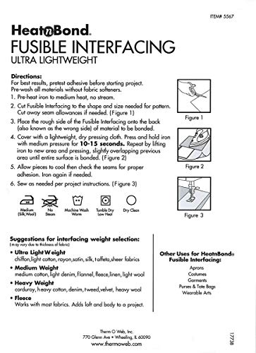 Heatnbond Hnb36 Fusible Interfacing Ultra Lightweight, 15" X 3 Yards, 1 Pack #TOP2