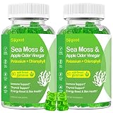 2 Pack Sea Moss Gummies, Organic Irish Sea Moss with Apple Cider Vinegar, Potassium Iodide, Chloroph
