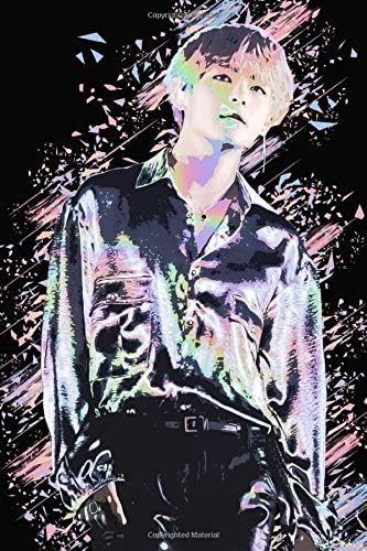 BTS V: Iridescent Holographic Color Pop Art Member Performing on Stage 100 Page 6 x 9" Blank Lined Notebook Kpop Journal Book Fan Merch for Army Fandom