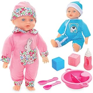 Molly Dolly Baby Doll Set - Soft Talking Doll With 2 Outfits & Accessories - Baby Dolls For Girls - Doll Suitable From 2 Years +