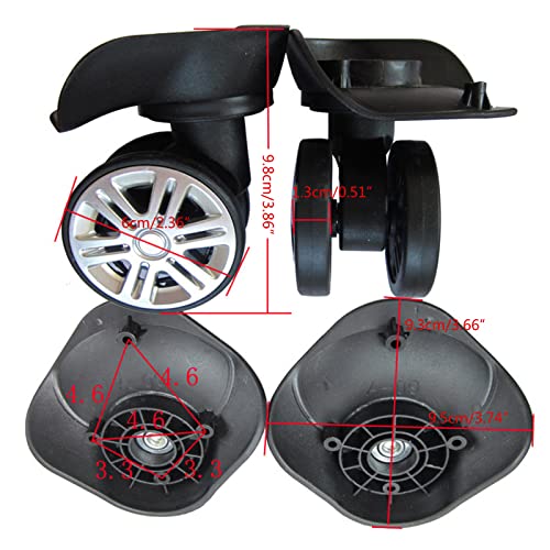 PURPLELILY A09 Left & Right Replacement No Noise Luggage Trolley Case Luggage Suitcases Replacement Parts: No Noise Swivels, ABS Material, 1 Pair2