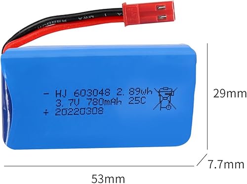 Miniatura 2 de 2 unids 3.7v 780mah jst 25C Li -po batería con 3.7v jst cargador USB para WLtoys V686 V626 V636 Q222 RC Drone piezas de repuesto