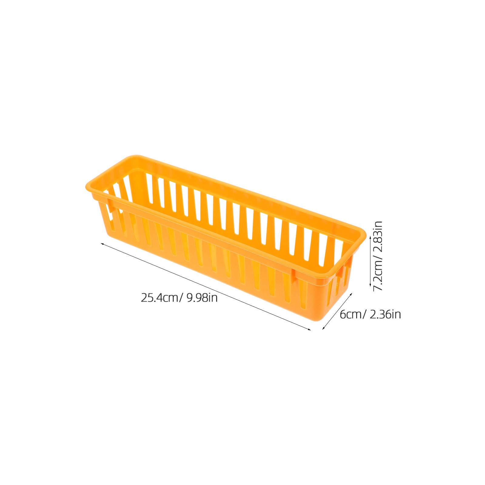 Operitacx 6pcs Plastic Storage Basket for Shelves Small Pencil Pots for Classroom Narrow Stationery Organiser Trays - Image 2