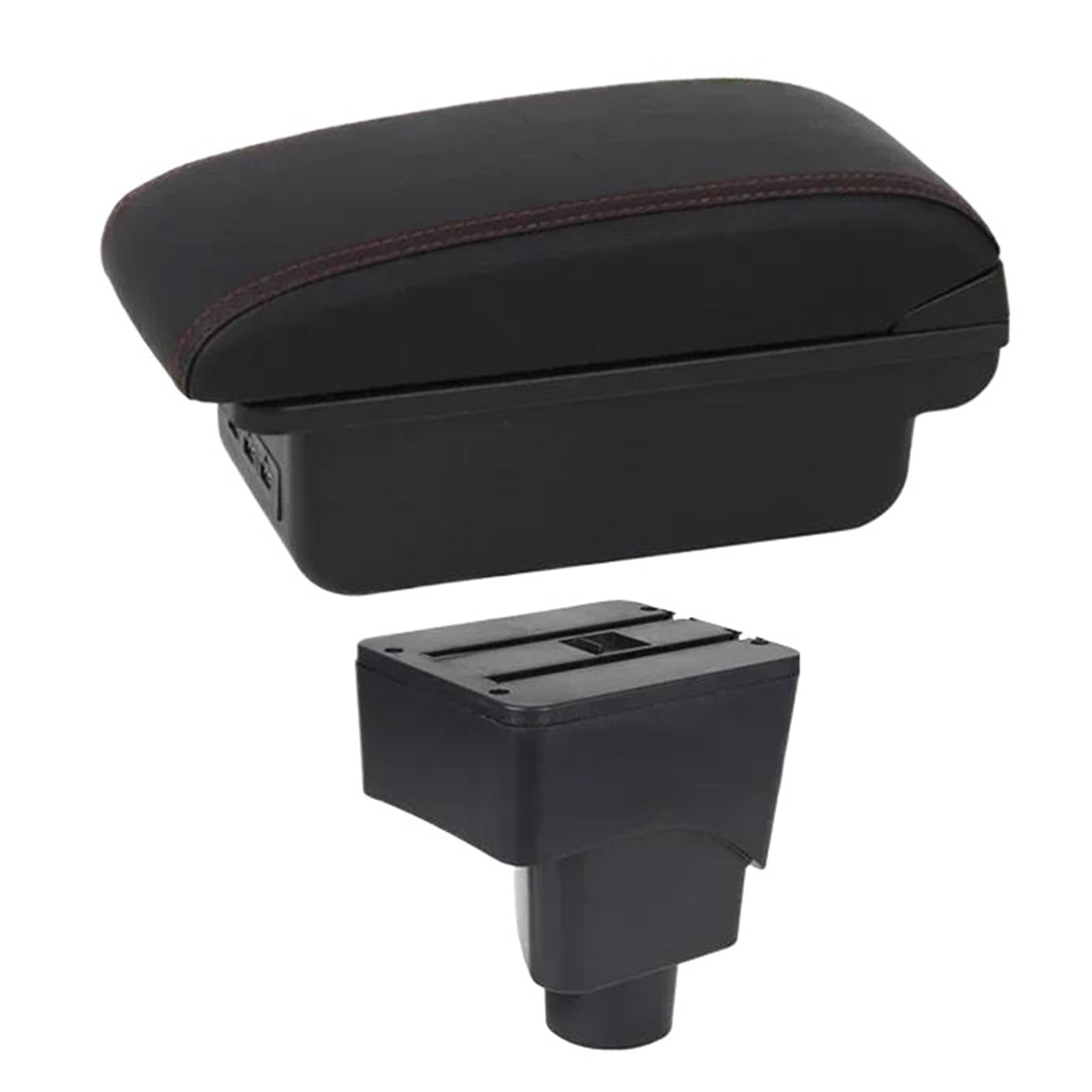 Car Armrest Storage Box For Ford For Ecosport 2013 2014 2015 2016 2017 Car Arm Rest Box(C1 Red Line)