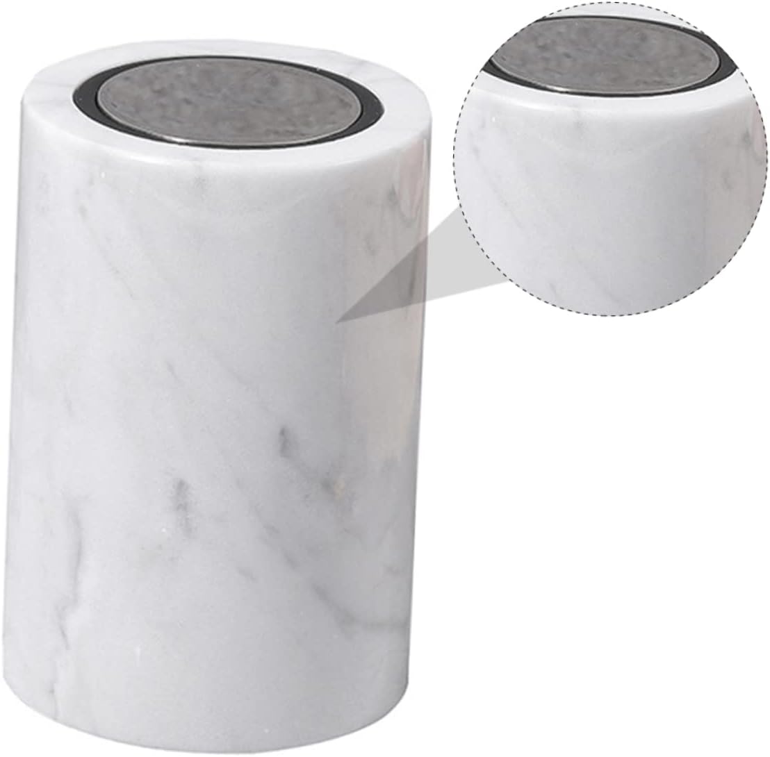 Zerodeko Marble Toothpick Holder with Automatic Dispenser Creative Storage Box for Cotton Swabs Elegant Drawing Decor Easy to Use and Clean Accessory