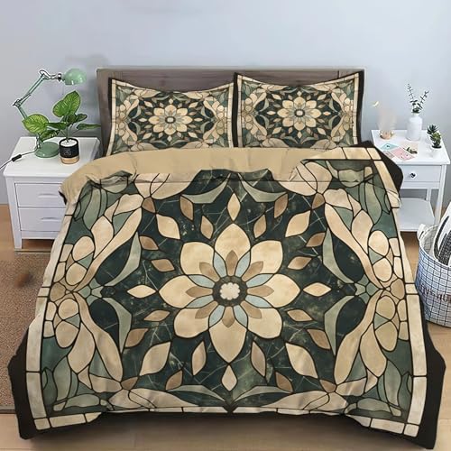 Housse de couette 260x240 douce et anti-plis pour lit junior vert