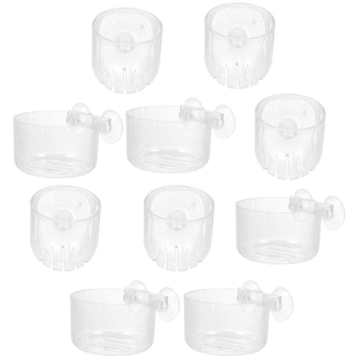 Happyyami 4 Juegos Copa De Plantas Acuáticas Sembradora De Ventosas Tanque Aqua Plant Decoración Pecera Etiqueta Rejilla Pecera Ventosas Maceta Jardinera Flotante para Acuarios 10 Uds * 4