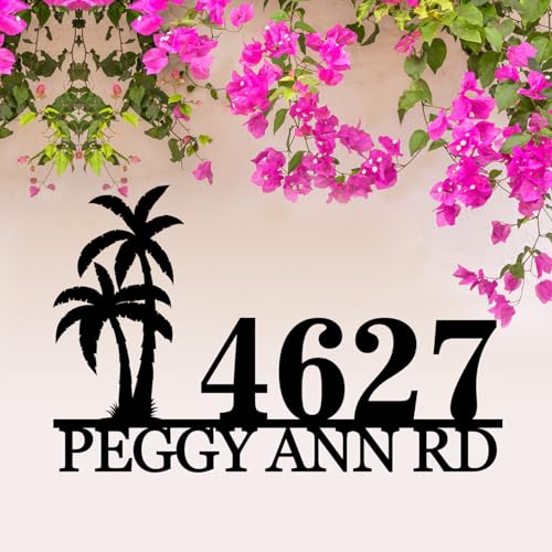 Personalized House Number Sign Coconut Tree Address Sign Custom Address Numbers for Houses House...