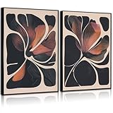 2Pcs Abstract Botanical Floral...