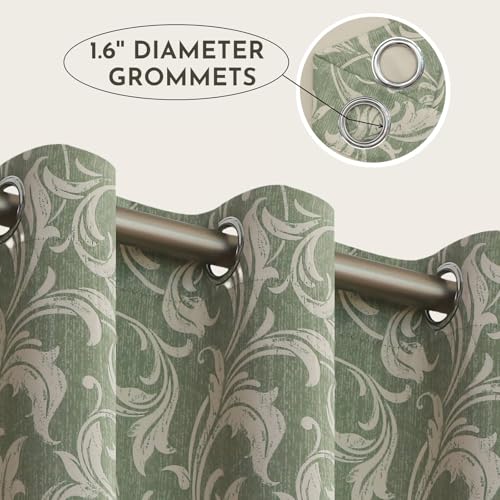 Image of 80% Blackout Curtains for Bedroom, Green Window Drapes 72 Inch Length for Living Room, Thermal Insulated Grommet Curtains, 2 Panels