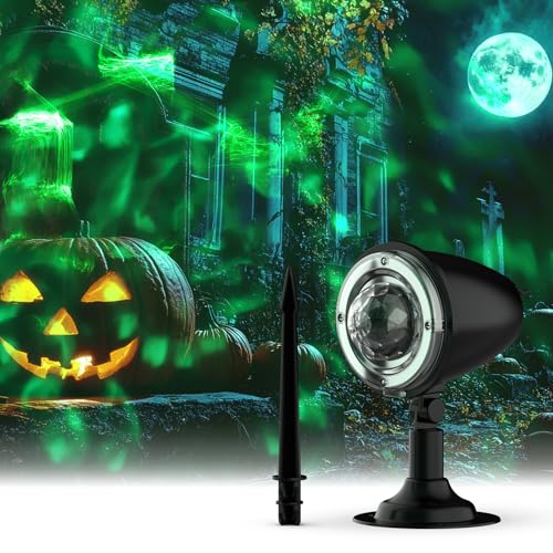Halloween Laser Projector Lights Syslux Outdoor Projector Light 21 Colors Ocean Ripple Projection with Remote Control for Christmas Thanksgiving Indoor Wedding Garden Party Holiday Decorations