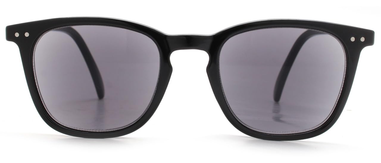 I-Sential Reading Sunglasses Black Flex Temples UV400 Black Lens Sun Readers Mens Womens Tinted Glasses & Case +1.00 - Image 2