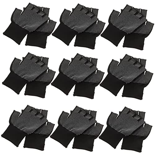 Vaguelly Guantes De Trabajo De Dedo De Nylon No Deslizantes Para Hombres Diseño Antideslizante Ideales Para Jardinería Construcción y Trabajos Mecánicos