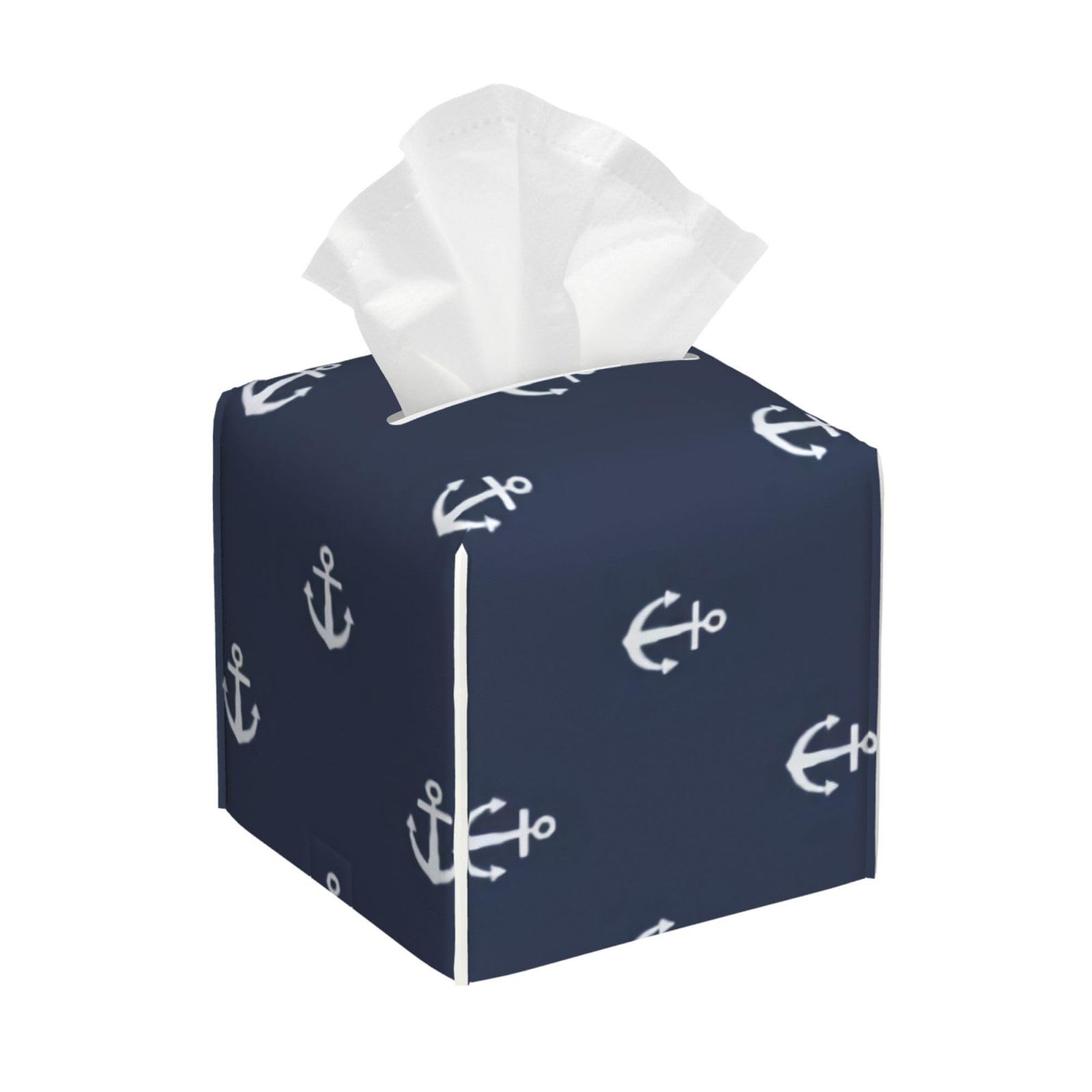 Xingfox As Pic Nautical Tissue Box Cover, Fashionable Decorative Storage Box, Suitable For Most Places