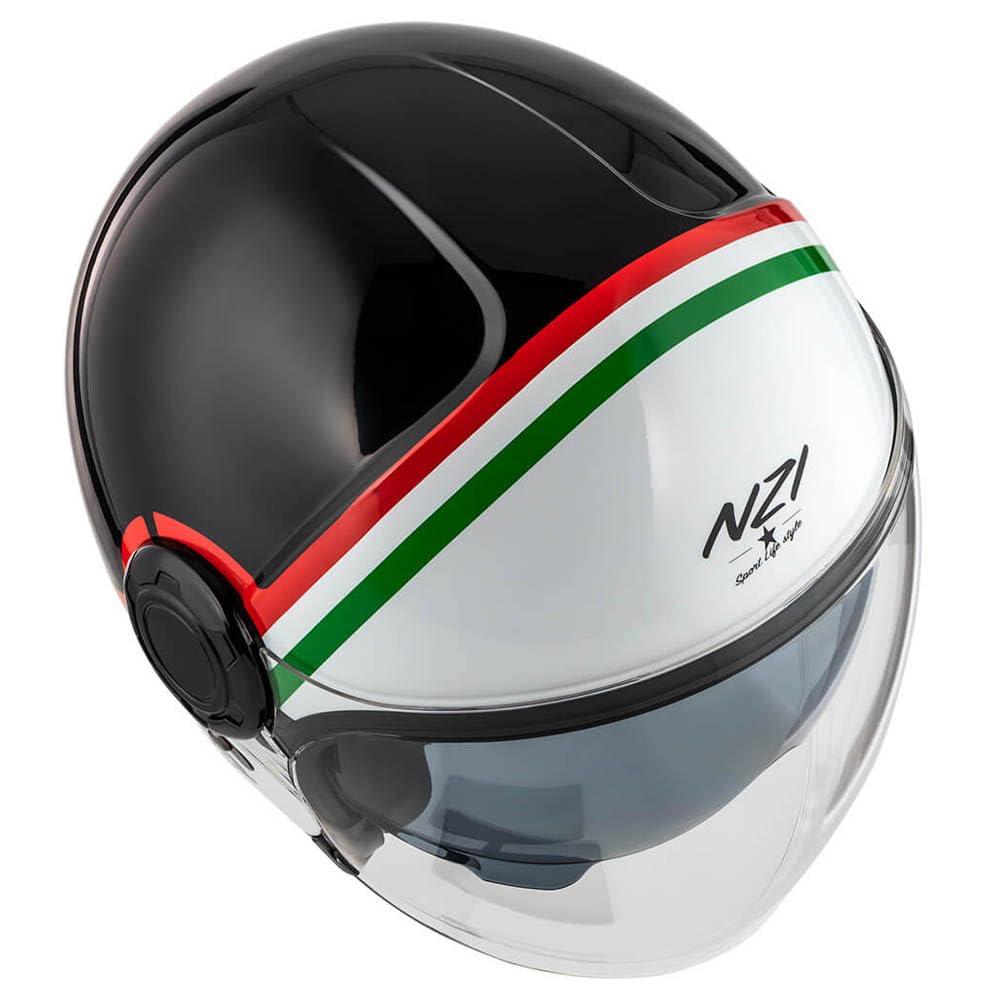 NZI RINGWAY 2 Duo Skyline Italy | Casco de Moto Jet Abierto con Visor Solar - Unisex Hombre y Mujer Homologado ECE
