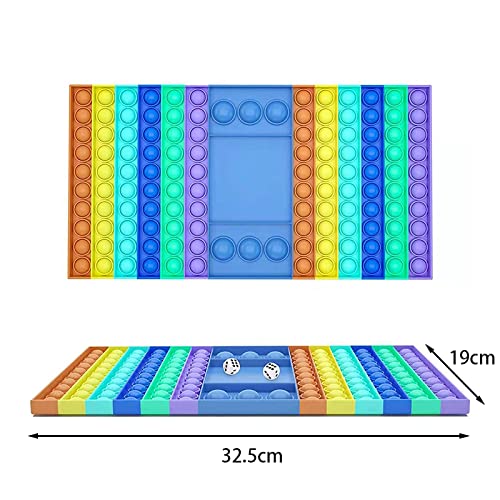 Image of D ETERNAL Pop It Ludo Toy Push Pop Bubble, Chess Ludo Board Bubble Game with 2 Dices for 2 Player (Multi) (Pop It Ludo)