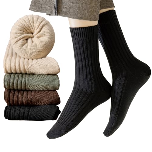 Image of 83% Cotton Thick winter Knit Warm Socks,Comfy Cozy Breathable Casual Socks for Men & Women