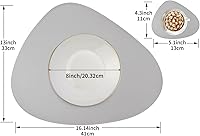 Vista 90 de Faux Leather Placemats and Coasters Set of 2, Round Leather for Dinner Table Mats Heat Resistant Non-Slip Washable Insulation Coffee Mats Kitchen