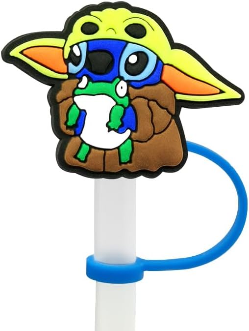 Miniatura 2 de Tapa de paja con diseño de dibujos animados para copa Stanley, silicona suave de 0.394 pulgadas, compatible con vaso Stanley de 30 y 40 onzas con