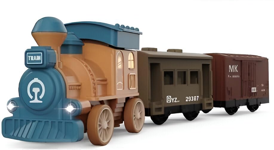 Samtop Multifunctional Ancient Trains Carriage Press Car Toy with Sound and Light Inertia Toy Car Electric Train Toys for Kids (Trains Carriage Press)