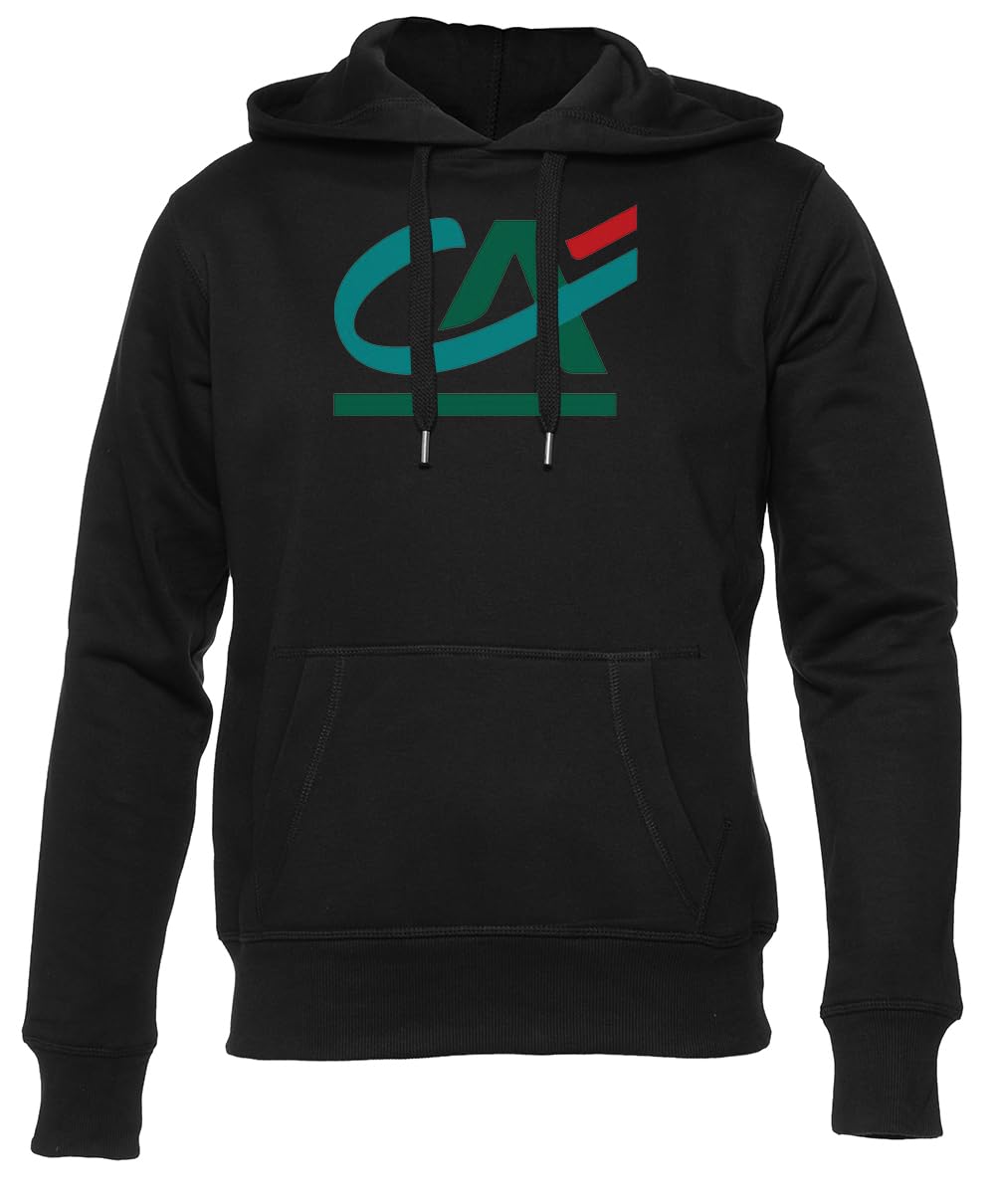 Credit Agricole Czarna Bluza Unisex Dla Mężczyzn i Kobiet Unisex Black Hoodie Men Women