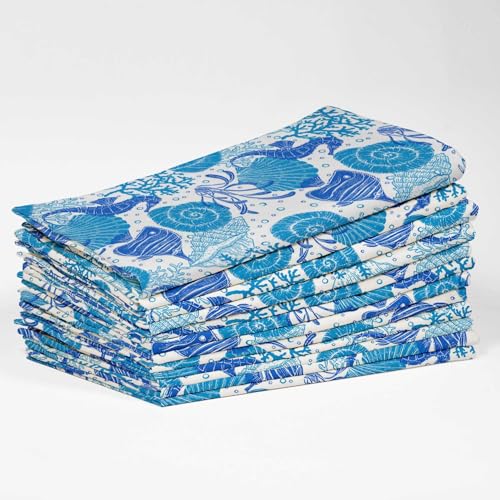 Servilletas de Tela Azul y Blanca de Algodón 20x20 Pulgadas Pack 12 miniatura 7