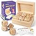 Homotte Holz-Yoga-W&uuml;rfel-Set f&uuml;r Kinder, lustiges Trainingsspiel mit 6 &Uuml;bungsw&uuml;rfeln, 12 Yoga-Karten & Einer Box, Achtsamkeits-Muttertags-Weihnachts-Yoga-Set f&uuml;r M&auml;dchen & Anf&auml;nger