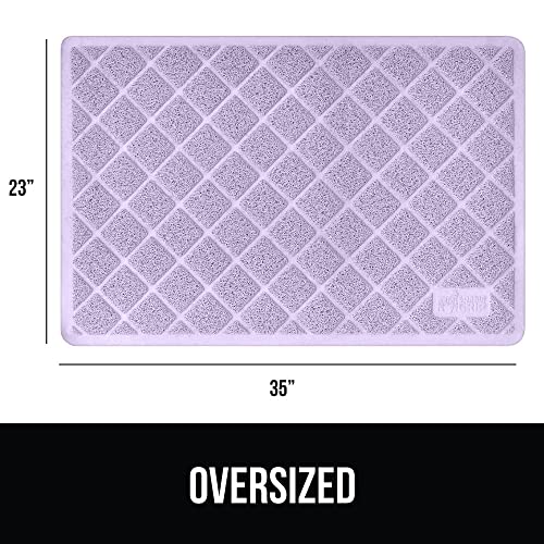 The Original Gorilla Grip Thick Cat Litter Trapping Mat, 35X23 Less Waste, Traps Mess From Box For Cleaner Floors, Stays In Place For Cats, Soft On Paws, Easy Clean, Durable Backing, Light Purple #TOP6