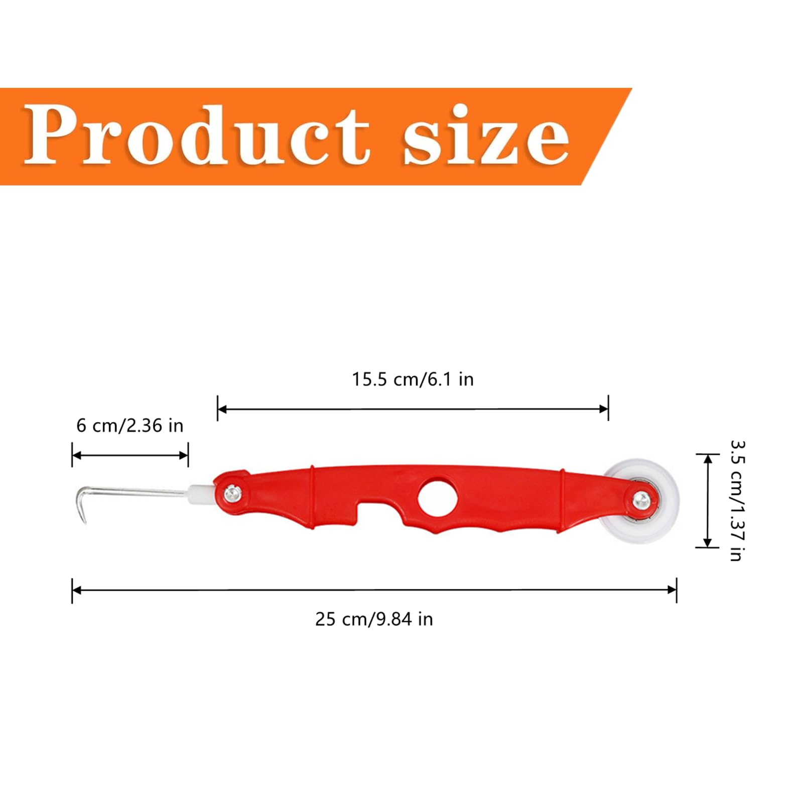 DKJEkdje 2 Pcs Screen Rolling Tool Multifunctional Plastic Window Fitting Tools with Stainless Steel Hook & Precise Roller for Repair Accessories - Image 2