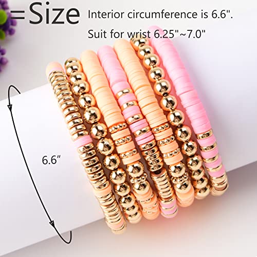 image for GOOJIDS Surfer Heishi Clay Bead Bracelets for Women Bohemian Stackable