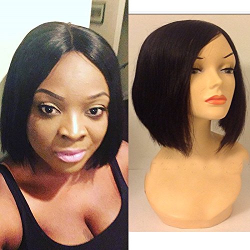 New 136 Long Lace Free Part Lace Front Wig Short Bob Human Hair Wigs Maylaysian Virgin Soft Human Hair Lace Wig Natural Color 8inch In Stock (8inch New Lace Front Wig)