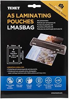 TEXET A5 Laminating Pouches | 150 microns (2*75) | Pack of 25 laminating pouch