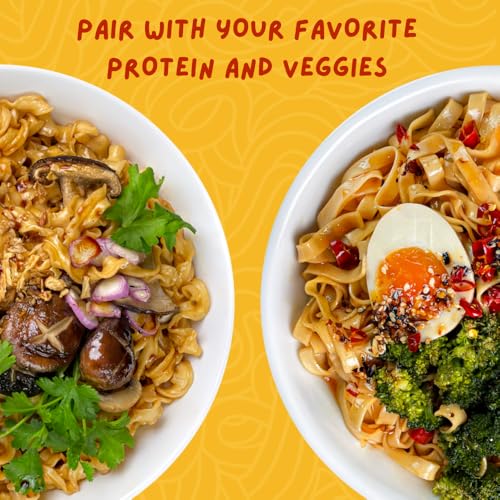 A-Sha Healthy Asian Ramen Noodles Variety Pack | Spicy Best Sellers Variety Pack | Vegan, Air Dried, High Protein | Great For Ramen, Stir Fry, Wok | 4 Flavors, 19 Servings