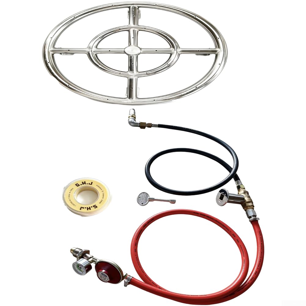 Kit para hoguera Gas Exterior 12" para acero 304 Doble Kit para(37mbarPOLw/Gauge)