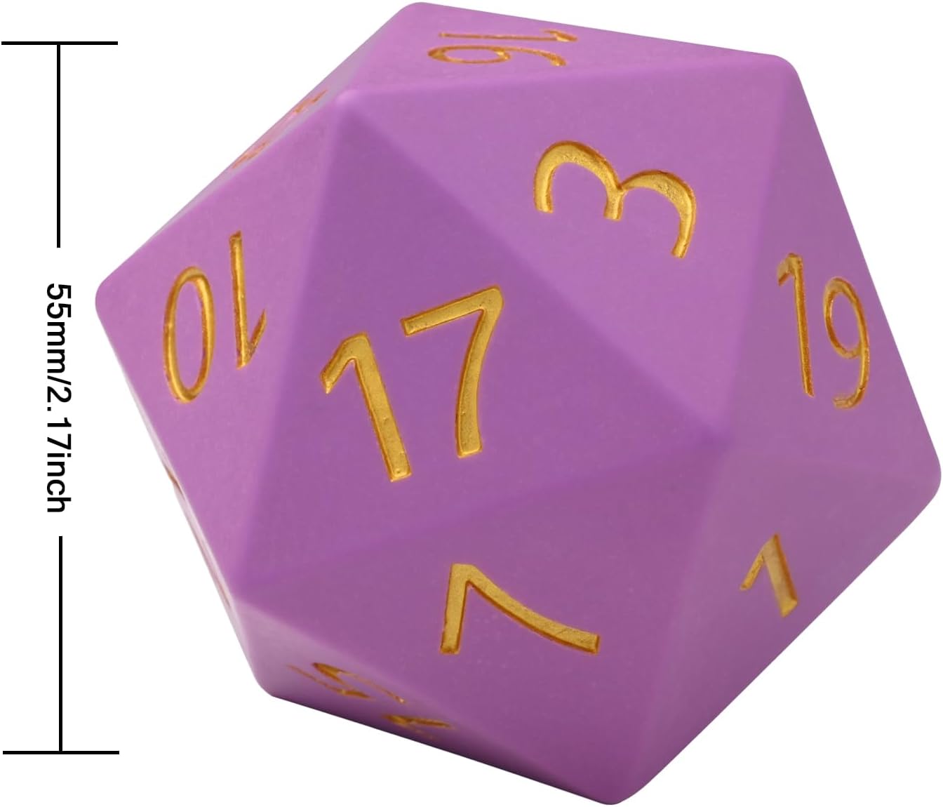 Giant D20 Dice,Resin Big d20 with Velvet Pouch for DND,RPG, MTG Tabletop Games(Purple)