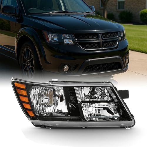 AKKON - Passenger Side Lamp Fits 2009-2020 Dodge Journey Black Trim Original Manufacturer Style Headlight Assembly