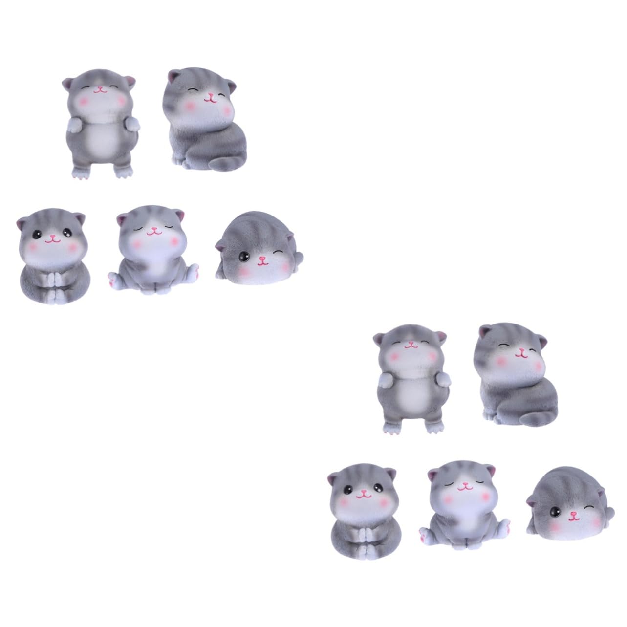 IMIKEYA Lot De 2 Décorations De Gâteaux en Forme De Chat Gris en Résine pour Mariage Dessert Table Fête À Domicile 5 Pièces X 2
