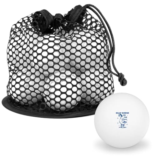GRAPHICS & MORE Silly Goose on the Loose Novelty Table Tennis Ping Pong Ball 12 Pack with Storage Bag